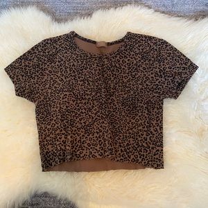 brandy melville cheetah print baby tee